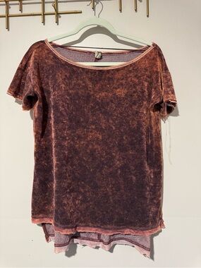 Free People We the Free Doran Top Sangria Dark Red Velvet